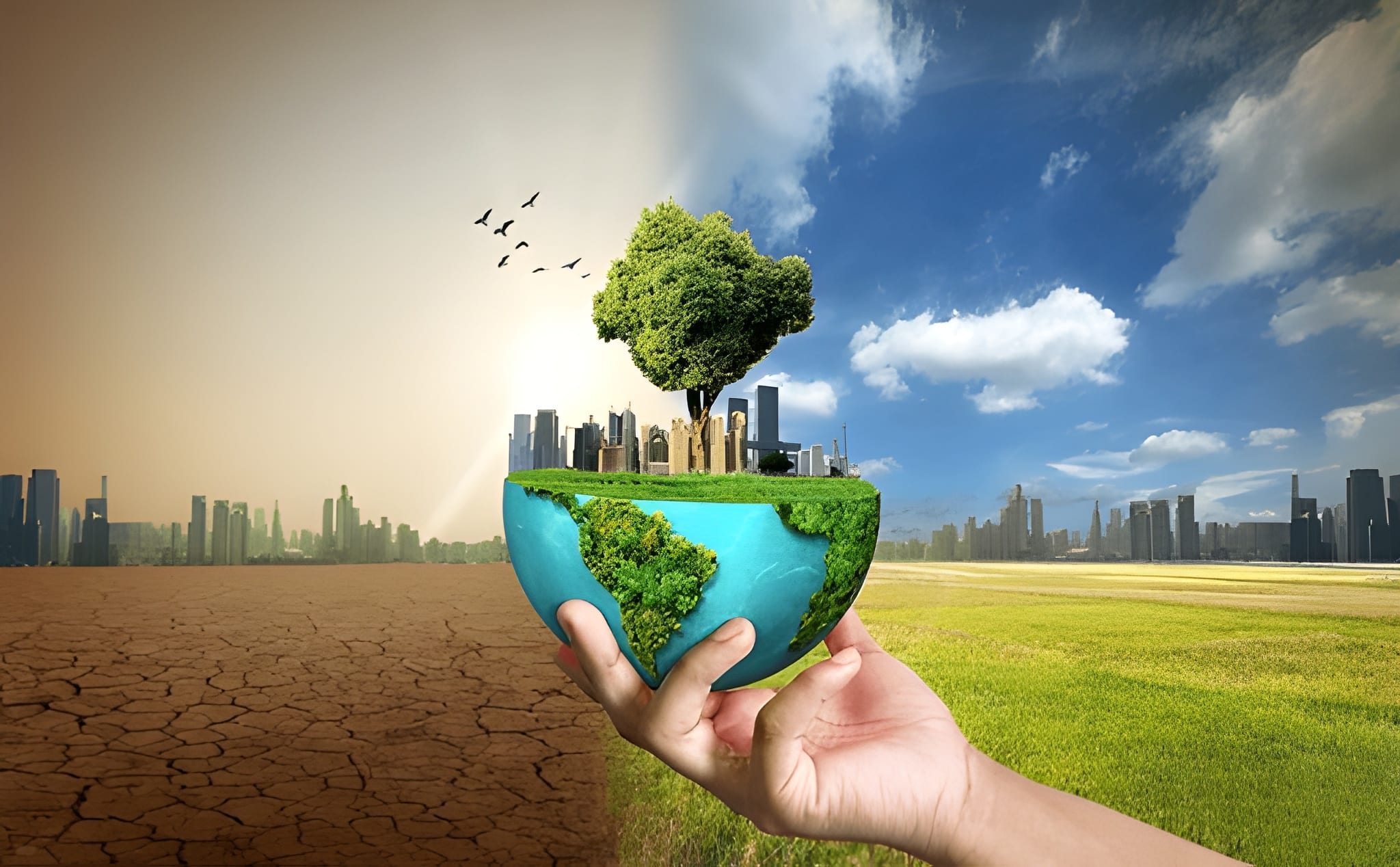 Community members working together on sustainable initiatives